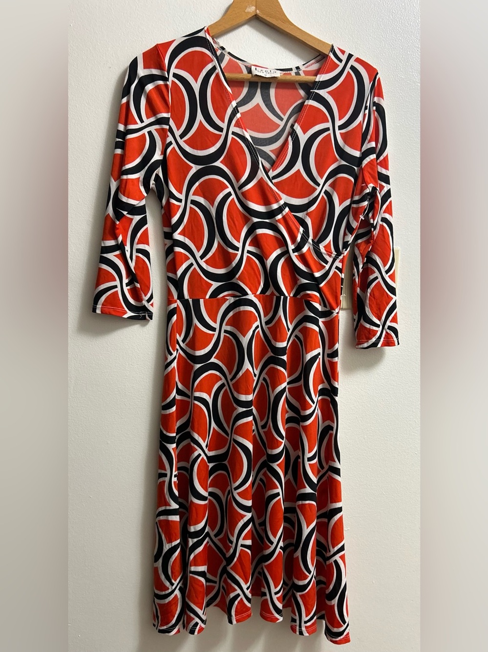 Leota Orange, Black & White Dress (size- M)